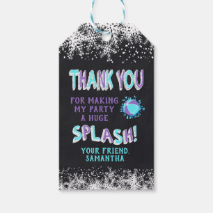 Winter Purple Thank you coming Pool Party Favour Gift Tags