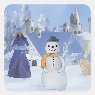 winter queen square sticker