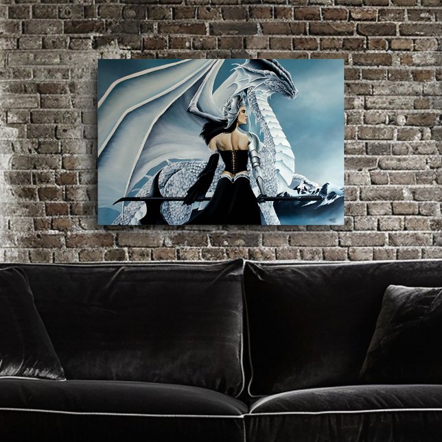 Winter Queen White Dragon Fantasy Poster (Creator Uploaded)