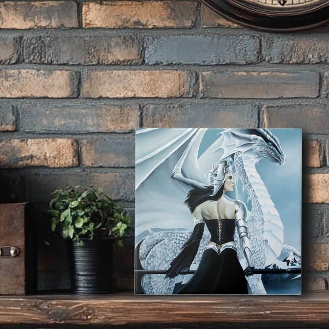 Winter Queen White dragon Fantasy Tile (Creator Uploaded)