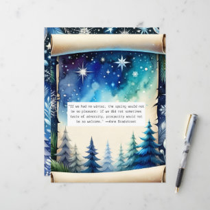 Winter Quote Blue Scrapbook Paper