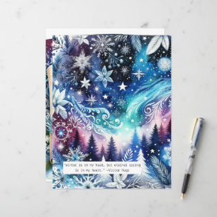 Winter Quote Blue Scrapbook Paper
