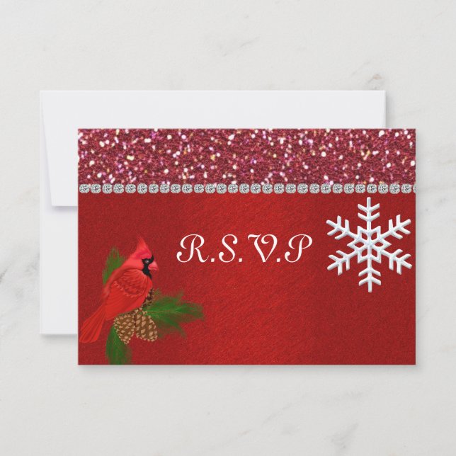 WINTER R.S.V.P CARD WITH MATCHING INVITATION (Front)