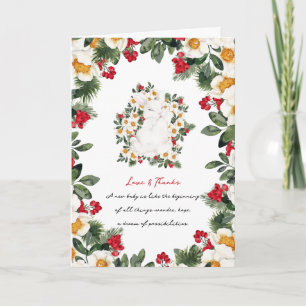 Winter Rabbit Floral   Baby Shower Thank You