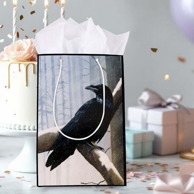 Winter Raven Forest Medium Gift Bag (Creator Uploaded)