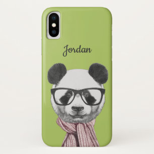 Winter Ready Panda Bear Add Your Name iPhone X Case