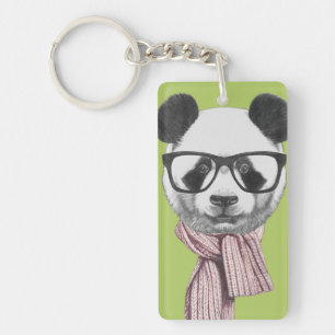Winter Ready Panda Bear Key Ring