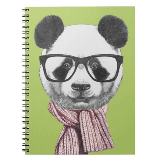 Winter Ready Panda Bear Notebook (Front)