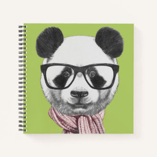 Winter Ready Panda Bear Notebook