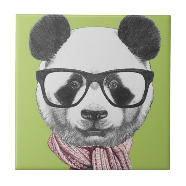 Winter Ready Panda Bear Tile (Front)
