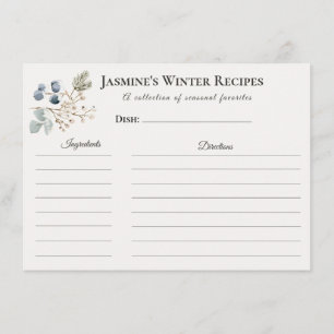 Winter Recipe Card – Kitchen Stationery
