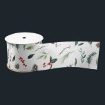 Winter Red Berries Botanical Watercolor Christmas Satin Ribbon<br><div class="desc">Get ready to bring the festive spirit into your holiday celebrations! Our Winter Red Berries Botanical Watercolor Christmas Satin Ribbon is here and ready to help you decorate like a pro. This beautiful ribbon is packed with incredible details that are sure to take centre stage in any of your projects....</div>