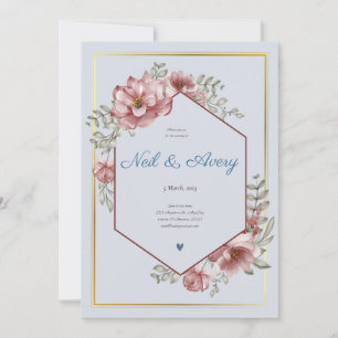 Winter Red Berries Christmas Wedding Invitation