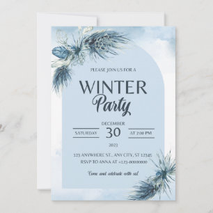 Winter Red Berries Christmas Wedding invitations. Invitation