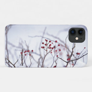 Winter Red Berries White Snow iPhone 11 Case