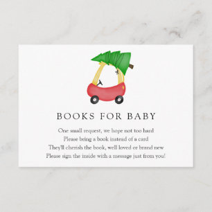 Winter Red Car Books for Baby insert card