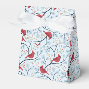 Winter Red Cardinal Bird Favour Box