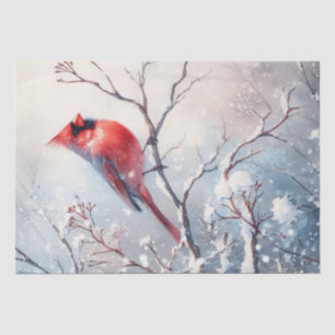 Winter Red Cardinal Bird Tissue Paper