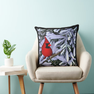 Winter Red Cardinal Cushion