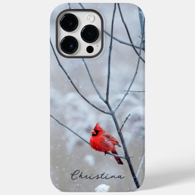 Winter Red Cardinal in Snow Case-Mate iPhone Case (Back)