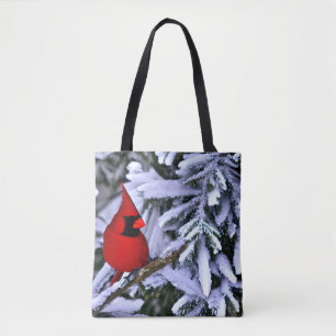 Winter Red Cardinal Tote Bag