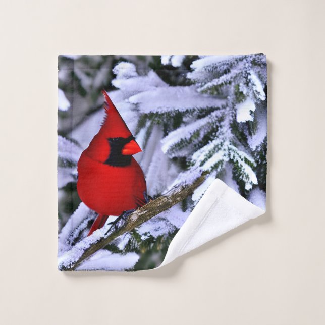 Winter Red Cardinal Wash Cloth (Wash Cloth)