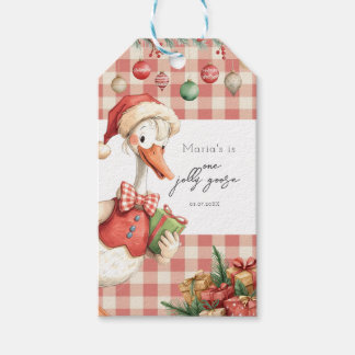 Winter Red Christmas Silly Goose  1st birthday Gift Tags