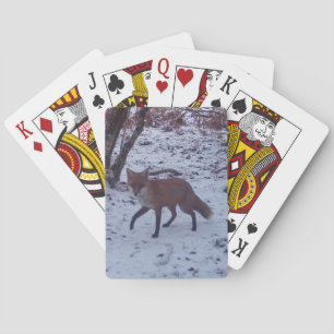 Winter Red Fox Outdoor Inspired Scenic Art Playing Cards
