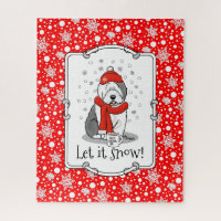 Winter (Red) Old English Sheepdog (Gray 1) Cute