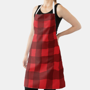 Winter Red Plaid Apron