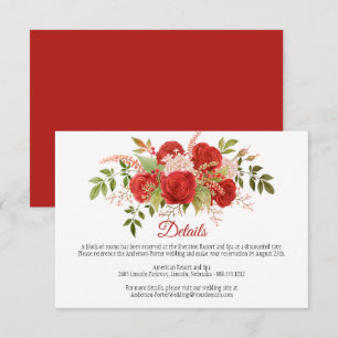 Winter Red Roses and Greenery Detail   Enclosure Card