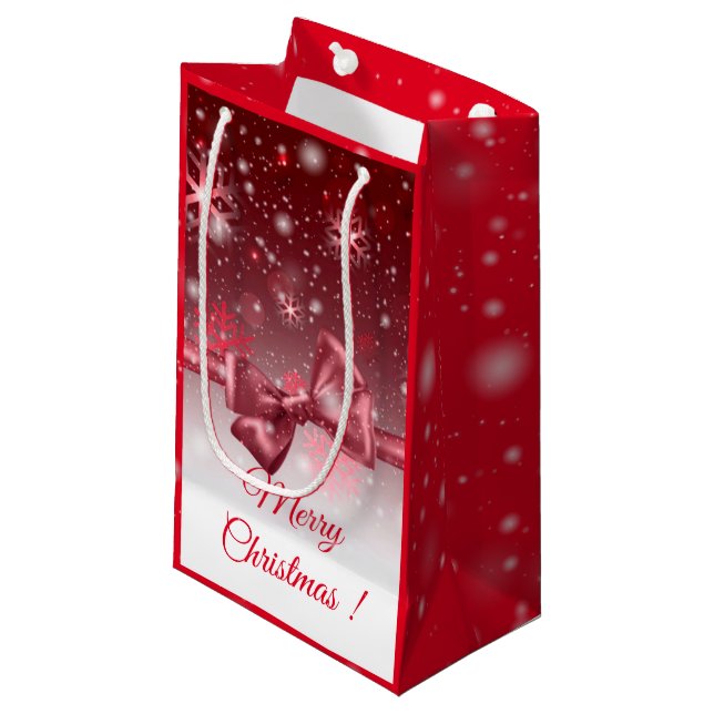 Winter Red Small Gift Bag (Front Angled)