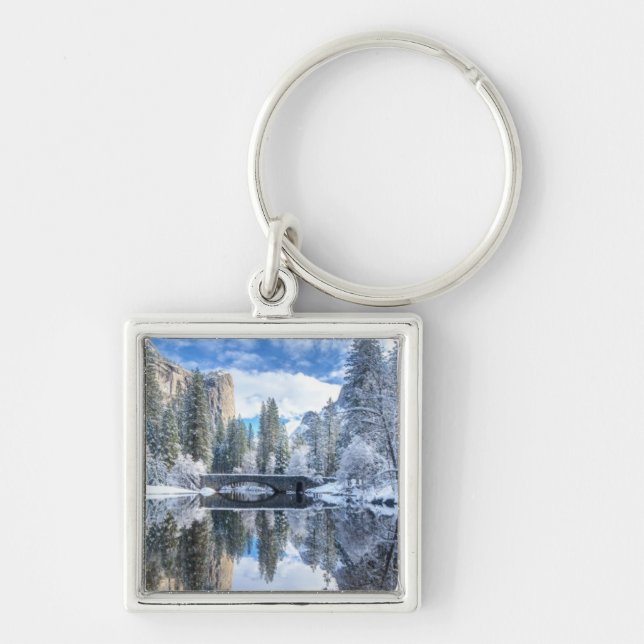 Winter Reflection at Yosemite Key Ring (Front)