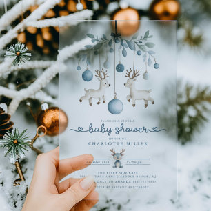 Winter Reindeer Baby Shower Invitation