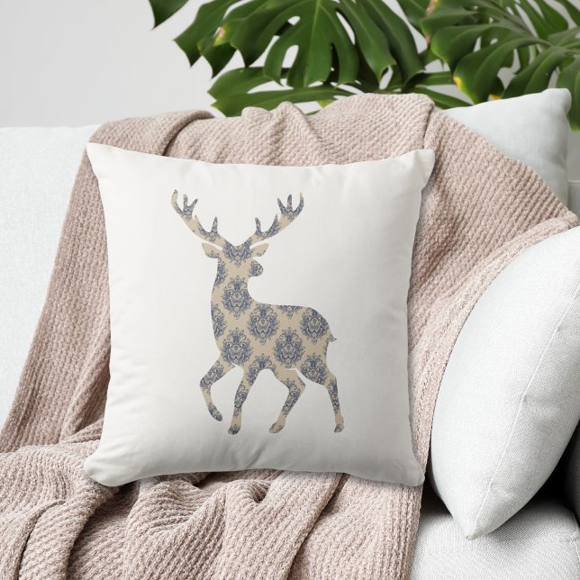 Winter Reindeer Chinoiserie  Cushion (Creator Uploaded)