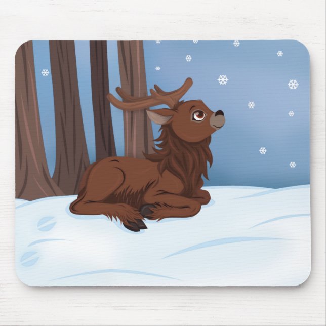 Winter Reindeer Mouse Mat (Front)