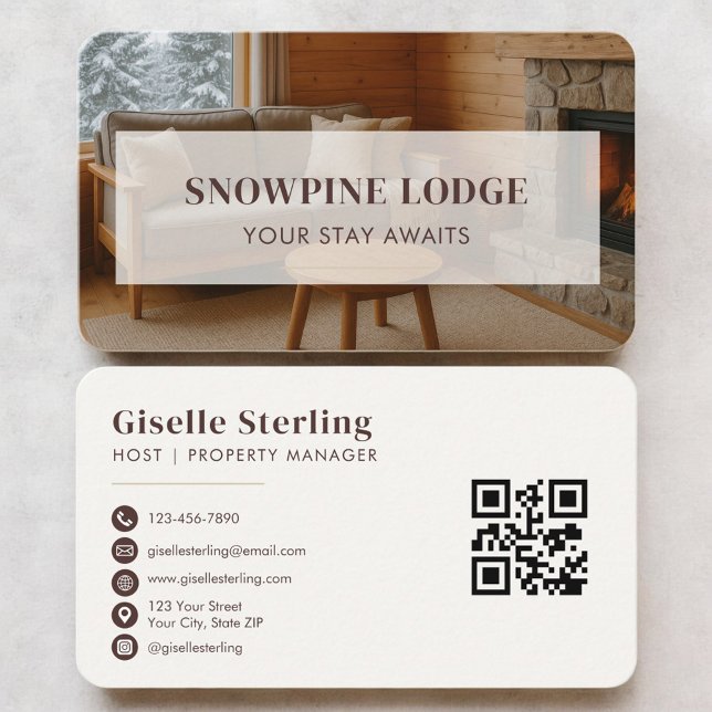 Winter Rental Property QR Code Business Card (Creator Uploaded)