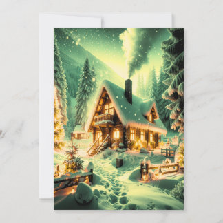 Winter Retreat: A Snowy Cabin Greeting Card