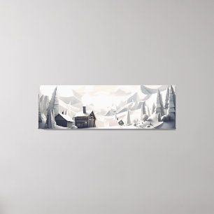 Winter Retreat: Cosy Mountain Landscape Canvas Print