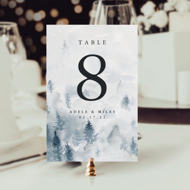 Winter Reverie | Personalised Table Number Card (Creator Uploaded)