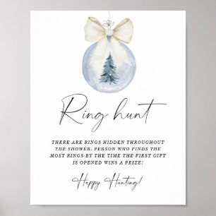 Winter ring hunt bridal shower game poster