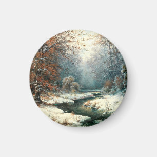 Winter River Landscape, Magnet