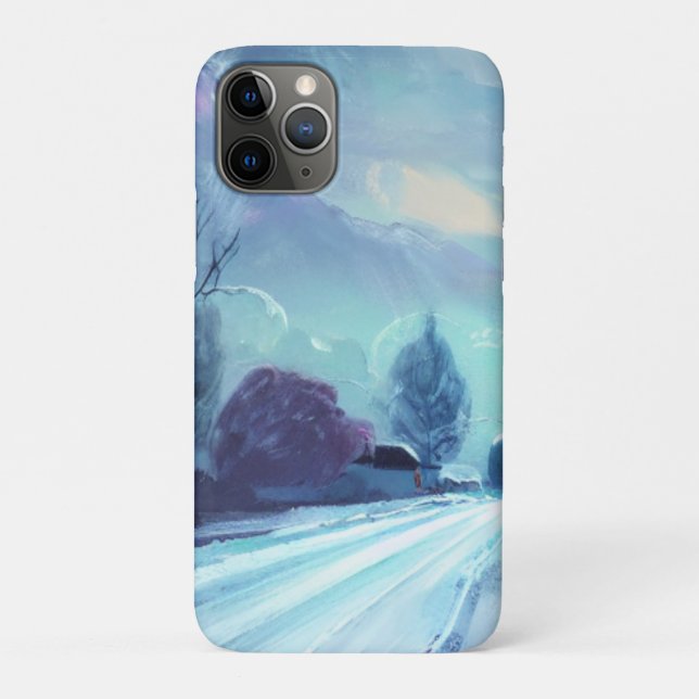 Winter Road at Dusk with Bare Trees Case-Mate iPhone Case (Back)