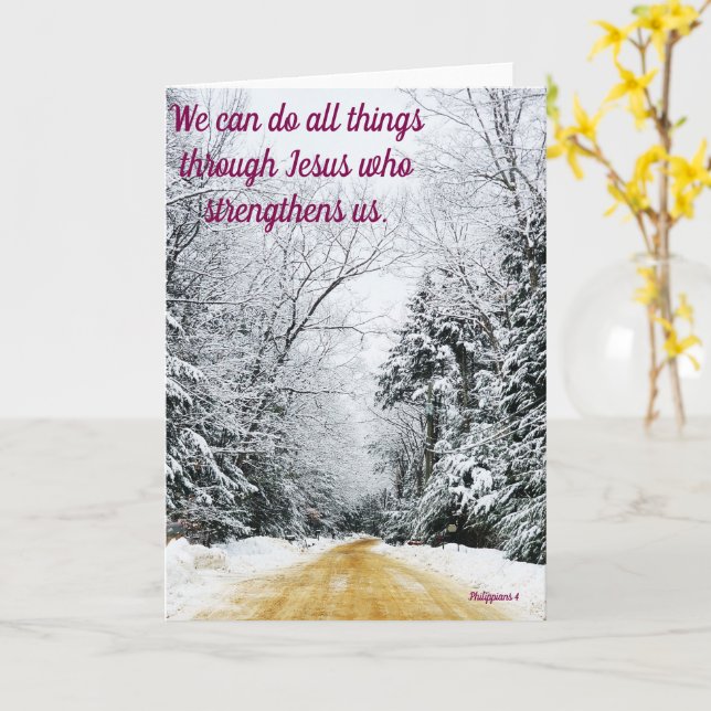 Winter road card (Yellow Flower)