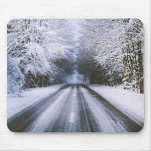 winter road mouse mat