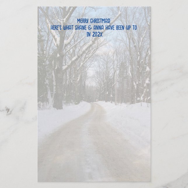 Winter Road Personalised Christmas Writing Paper (Front)