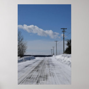 Winter Road Scenery QC, Canada Poster