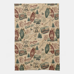 Winter Road Trip Diner Kitchen Charm Tea Towel