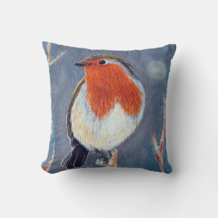 Winter Robin Painting Cushion