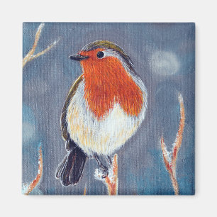 Winter Robin Painting Magnet